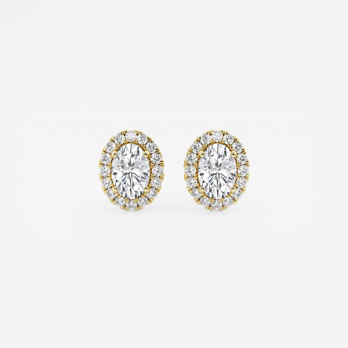 1 7/8 ctw Oval Lab Grown Diamond Halo Stud Earrings