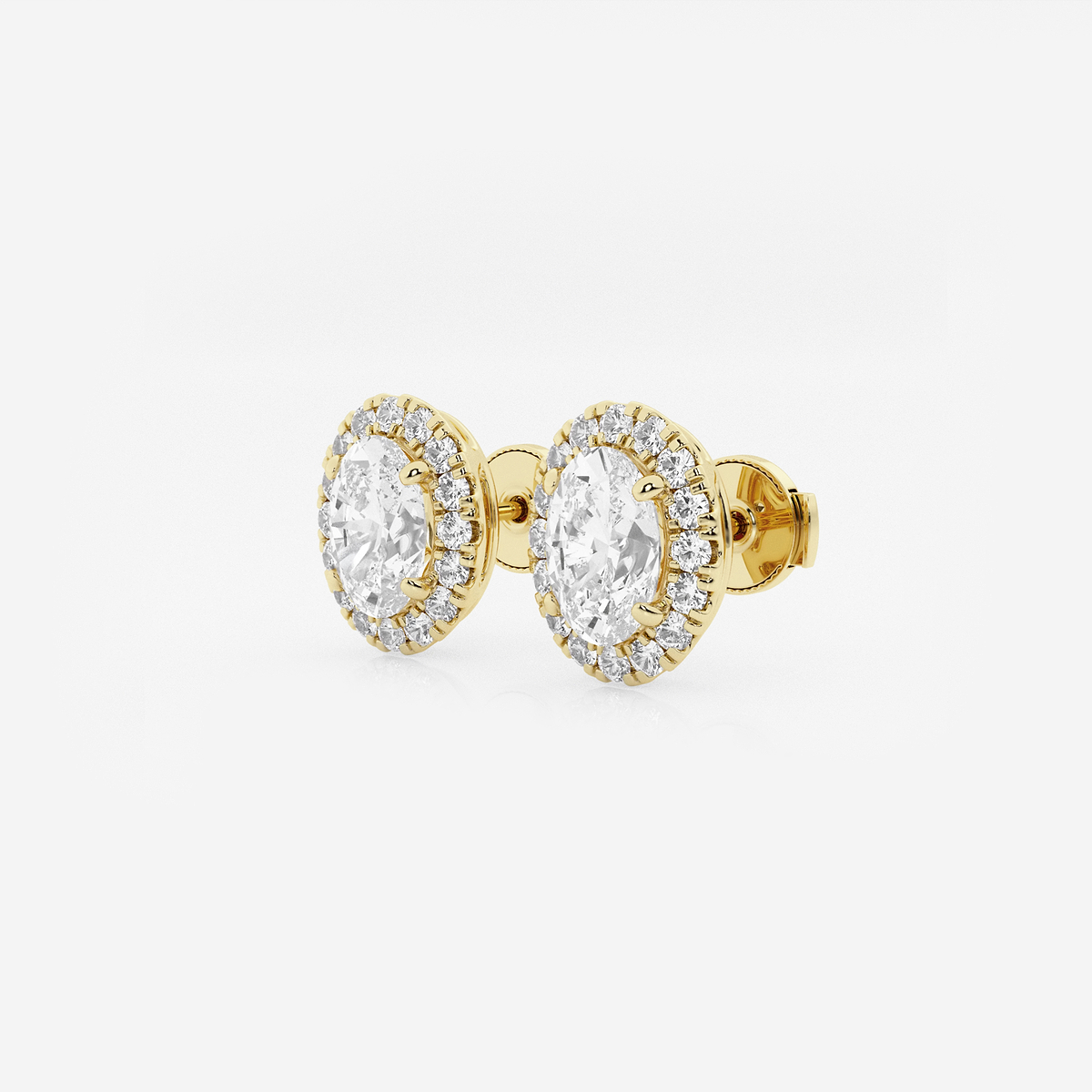 Additional Image 1 for  2 3/8 ctw Oval Lab Grown Diamond Halo Certified Stud Earrings