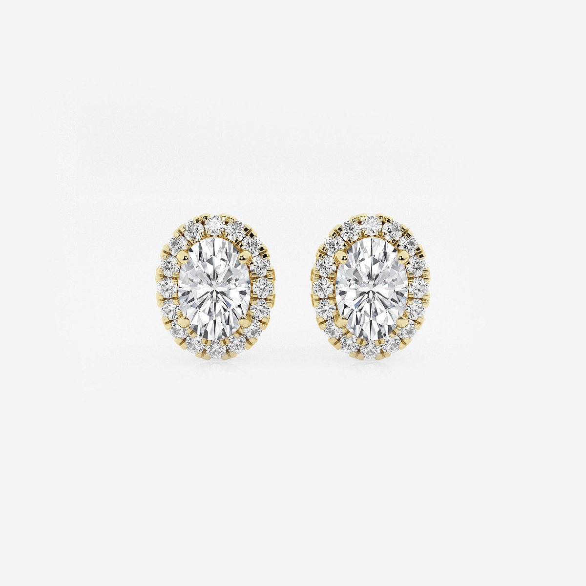 2 3/8 ctw Oval Lab Grown Diamond Halo Certified Stud Earrings