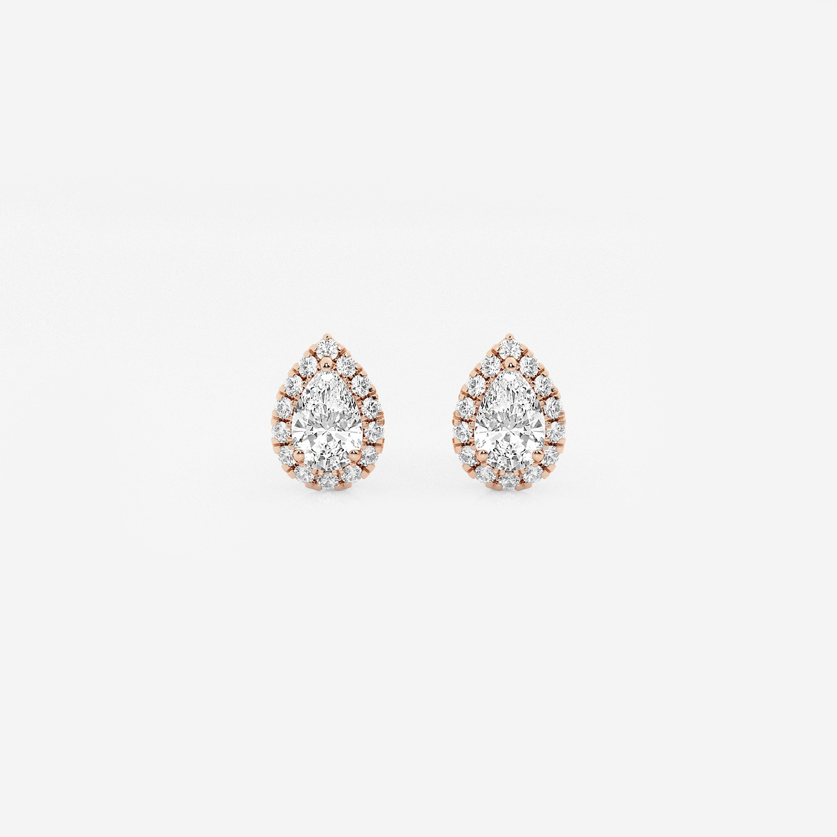 5/8 ctw Pear Lab Grown Diamond Halo Stud Earrings
