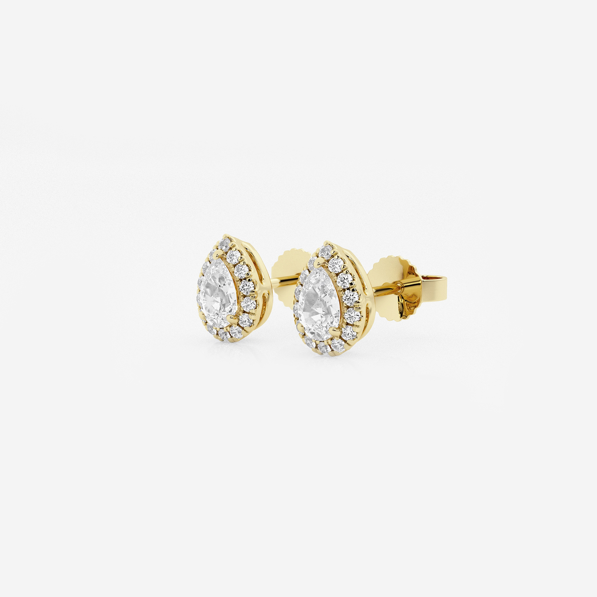 Additional Image 1 for  5/8 ctw Pear Lab Grown Diamond Halo Stud Earrings