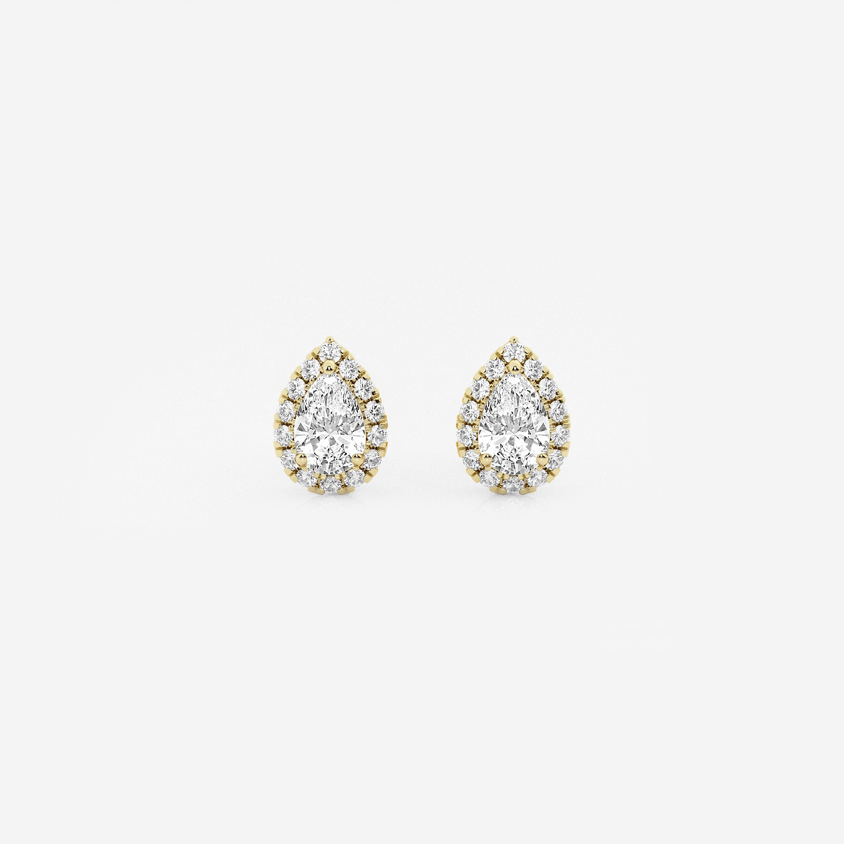 5/8 ctw Pear Lab Grown Diamond Halo Stud Earrings