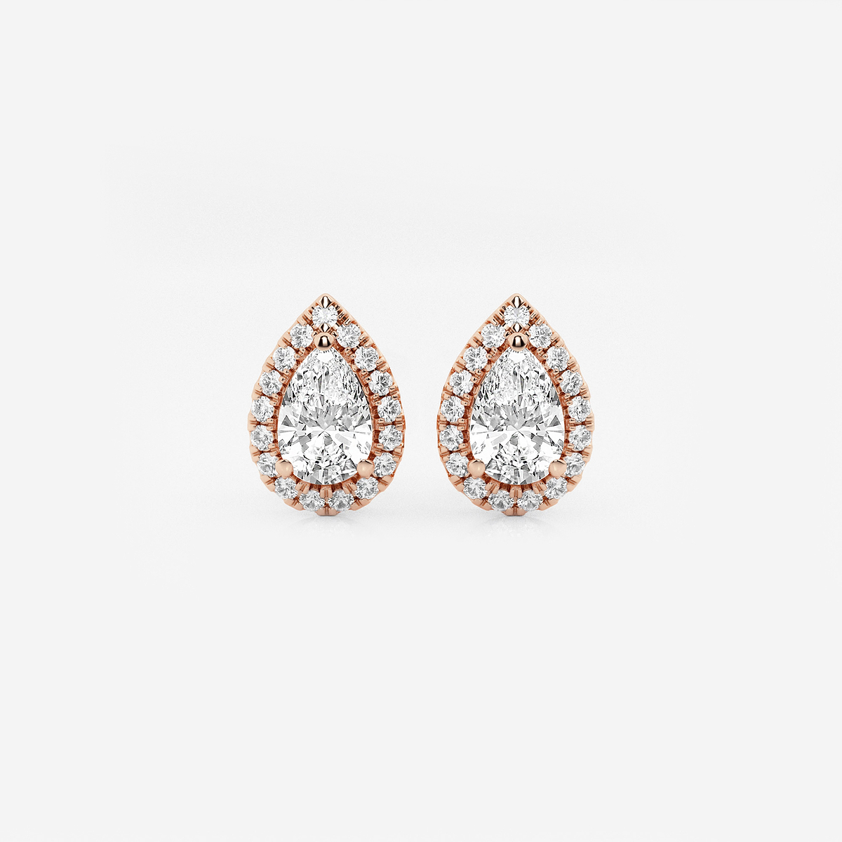 1 7/8 ctw Pear Lab Grown Diamond Halo Stud Earrings