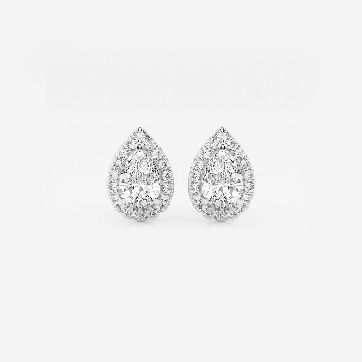 1 7/8 ctw Pear Lab Grown Diamond Halo Stud Earrings