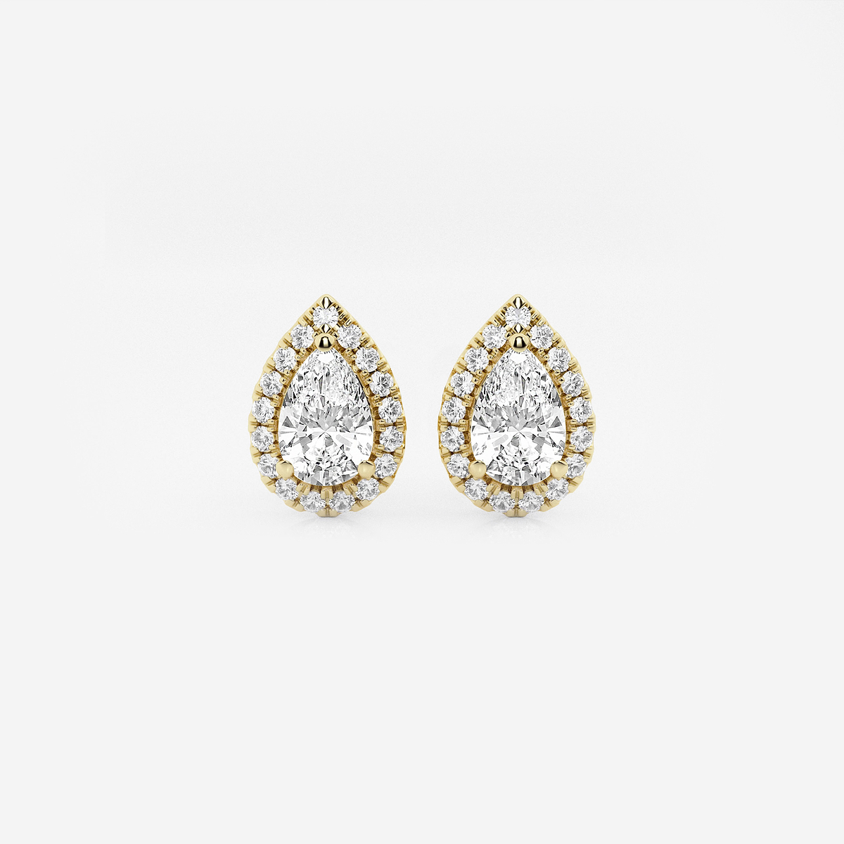 1 7/8 ctw Pear Lab Grown Diamond Halo Stud Earrings
