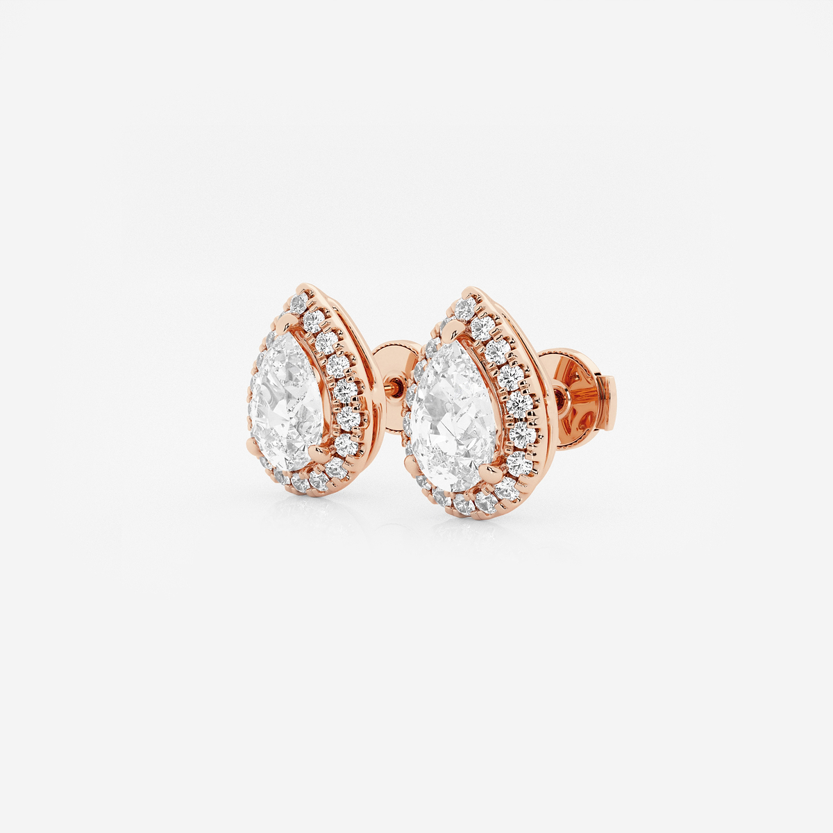 Additional Image 1 for  2 3/8 ctw Pear Lab Grown Diamond Halo Certified Stud Earrings