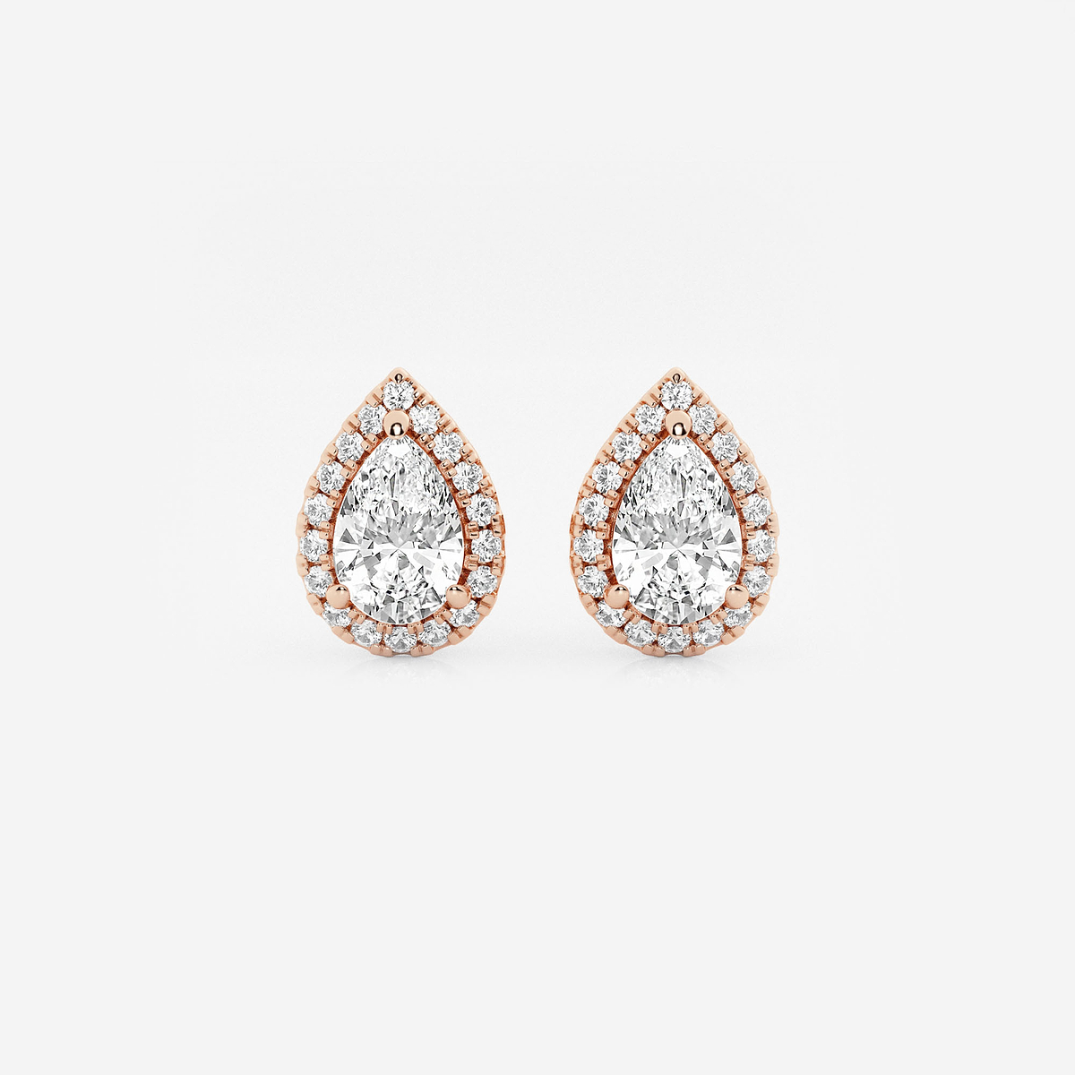 2 3/8 ctw Pear Lab Grown Diamond Halo Certified Stud Earrings