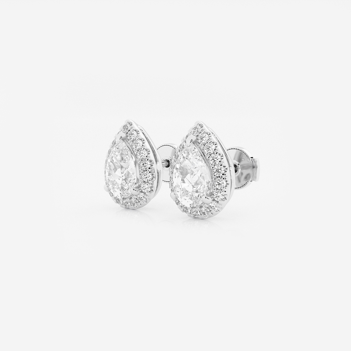 Additional Image 1 for  2 3/8 ctw Pear Lab Grown Diamond Halo Certified Stud Earrings