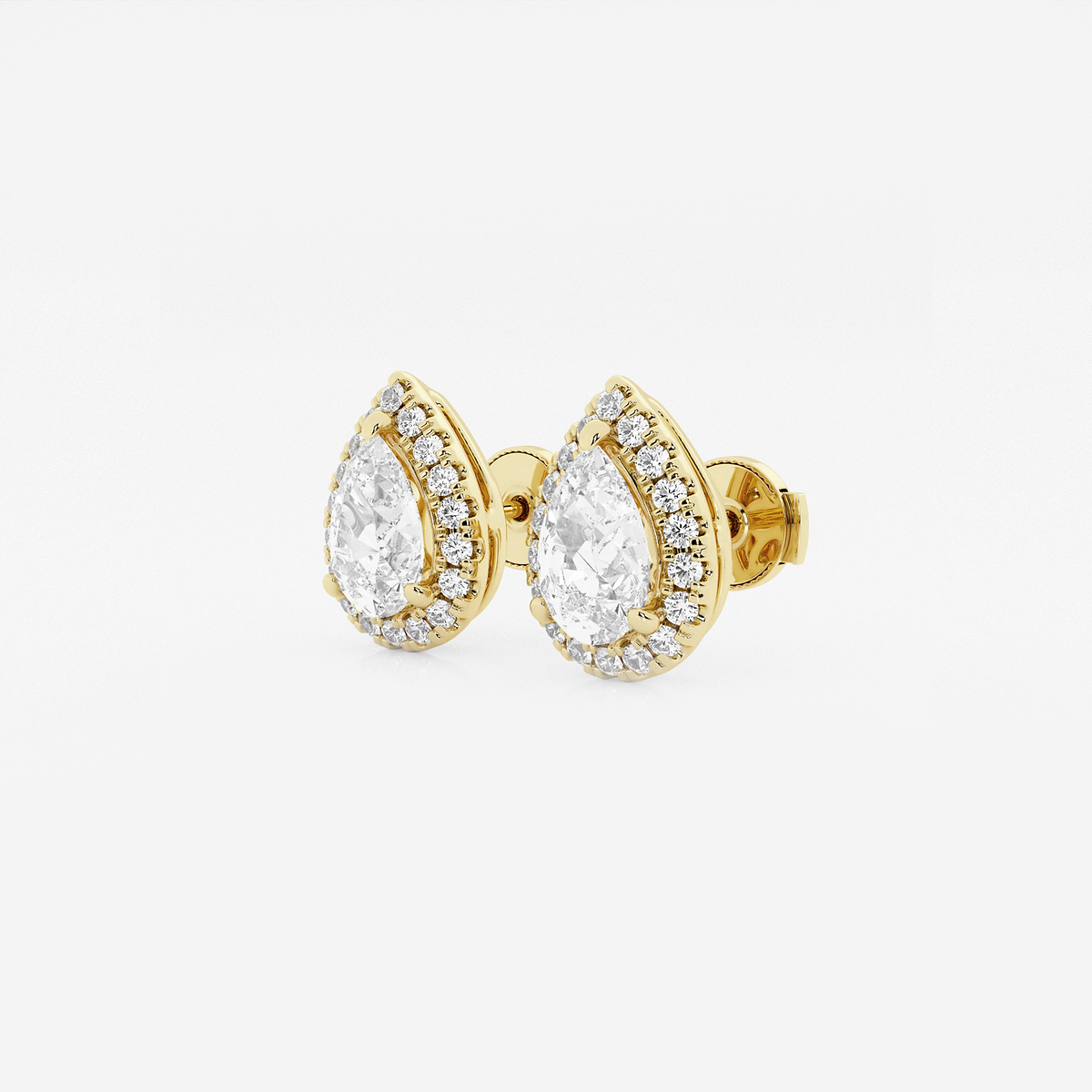 Additional Image 1 for  2 3/8 ctw Pear Lab Grown Diamond Halo Certified Stud Earrings