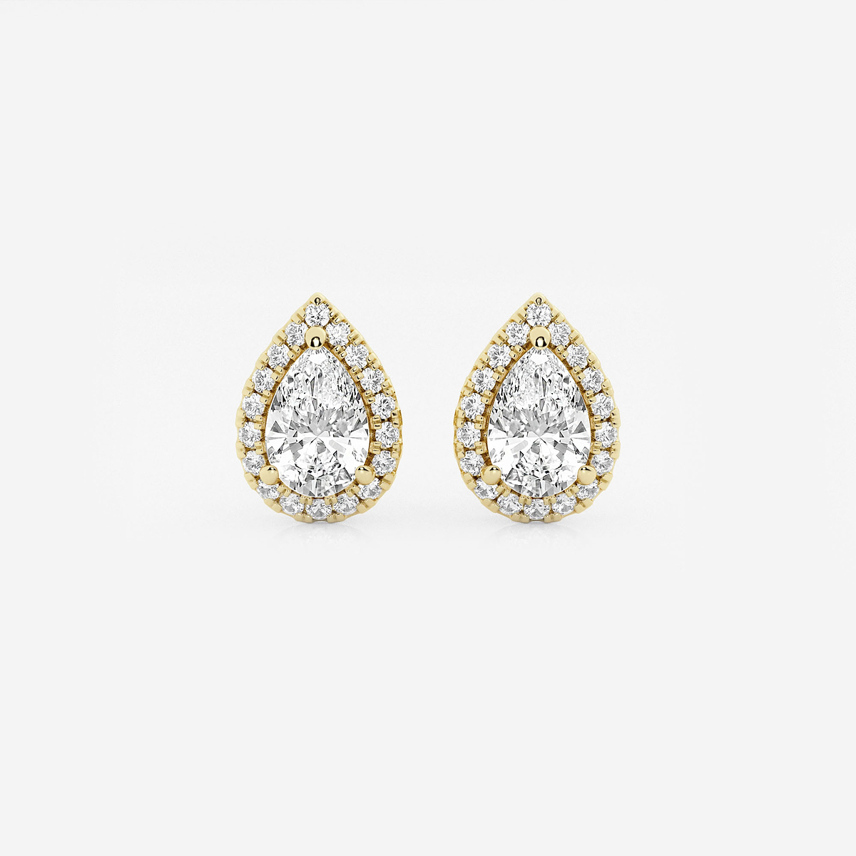 2 3/8 ctw Pear Lab Grown Diamond Halo Certified Stud Earrings
