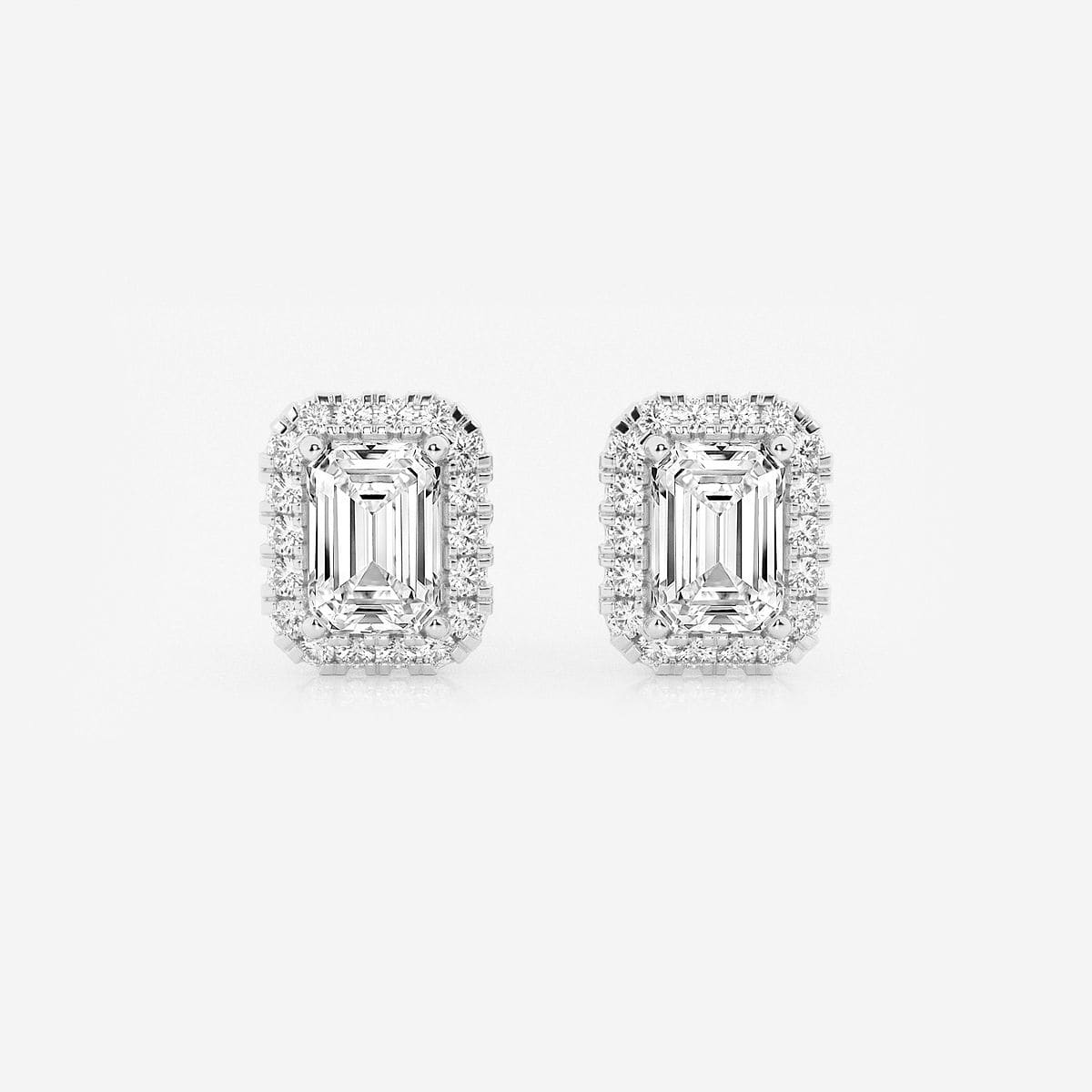 2 1/3 ctw Emerald Lab Grown Diamond Halo Certified Stud Earrings