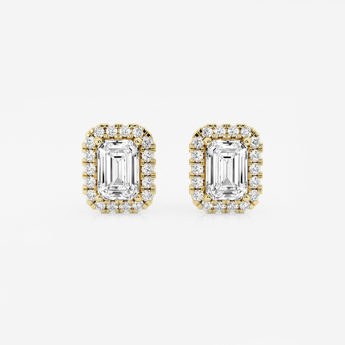 2 1/3 ctw Emerald Lab Grown Diamond Halo Certified Stud Earrings