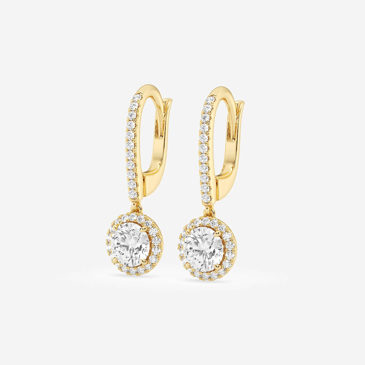 Additional Image 1 for  1 1/4 ctw Round Lab Grown Diamond Halo Drop Earrings