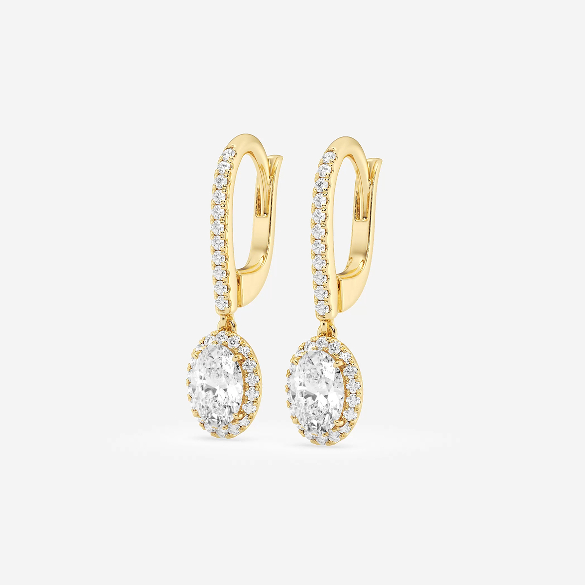 Additional Image 1 for  1 1/4 ctw Oval Lab Grown Diamond Halo Drop Earrings