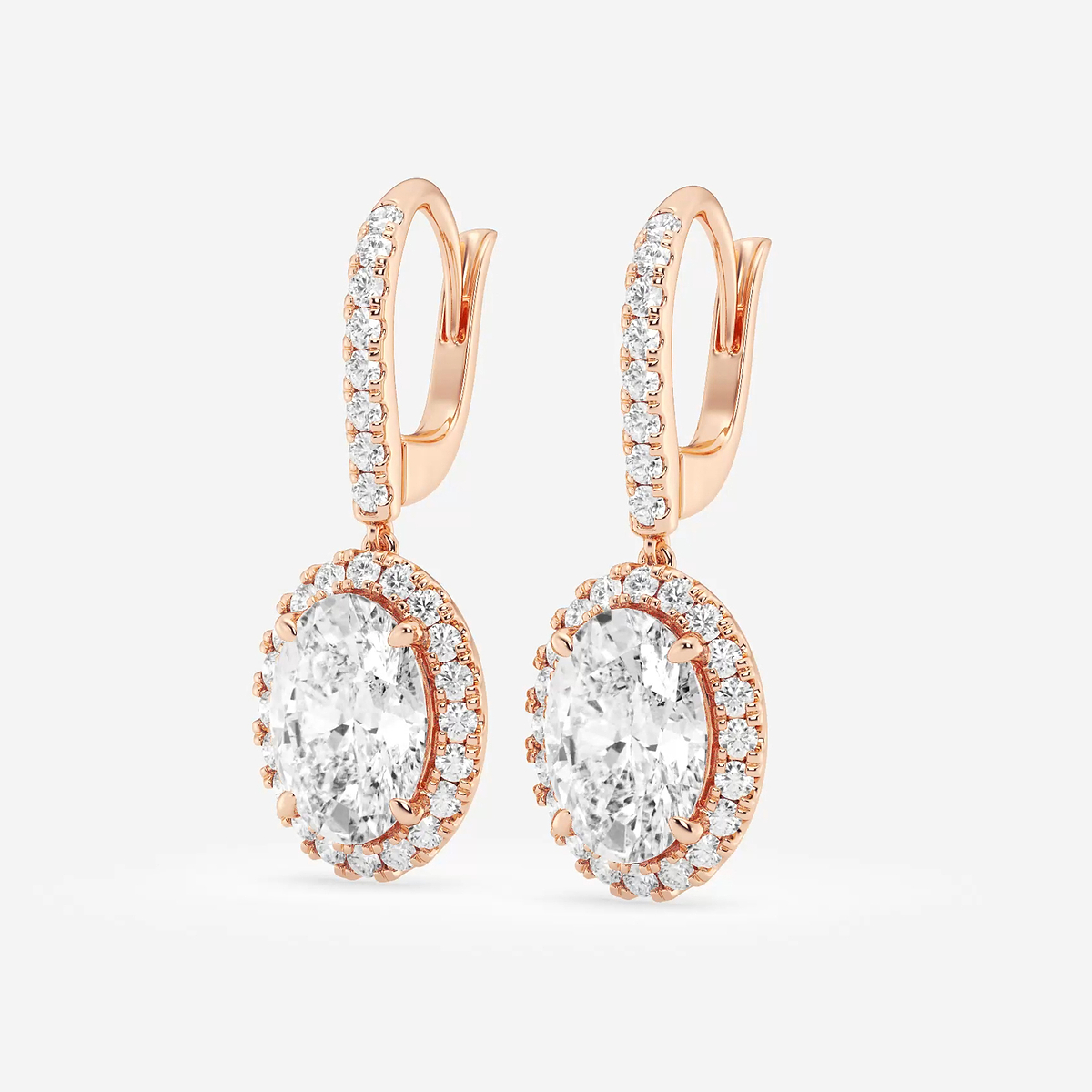 Additional Image 1 for  4 1/2 ctw Oval Lab Grown Diamond Halo Drop Earrings