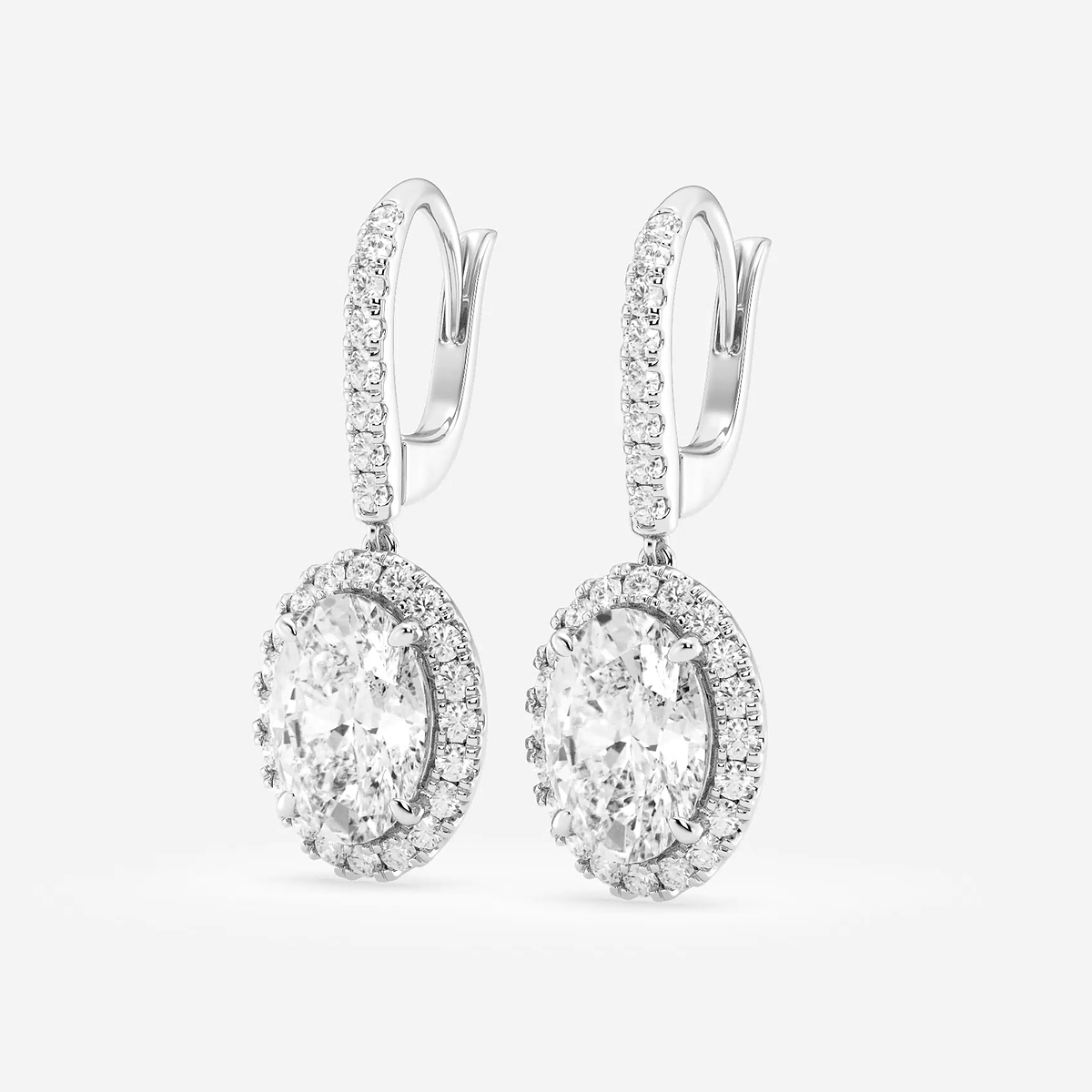 Additional Image 1 for  4 1/2 ctw Oval Lab Grown Diamond Halo Drop Earrings