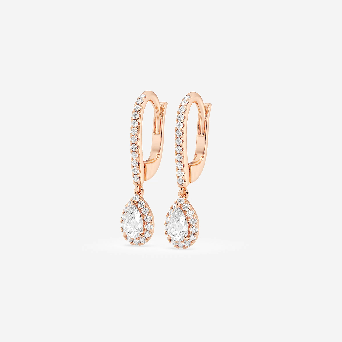 Additional Image 1 for  3/4 ctw Pear Lab Grown Diamond Halo Drop Earrings