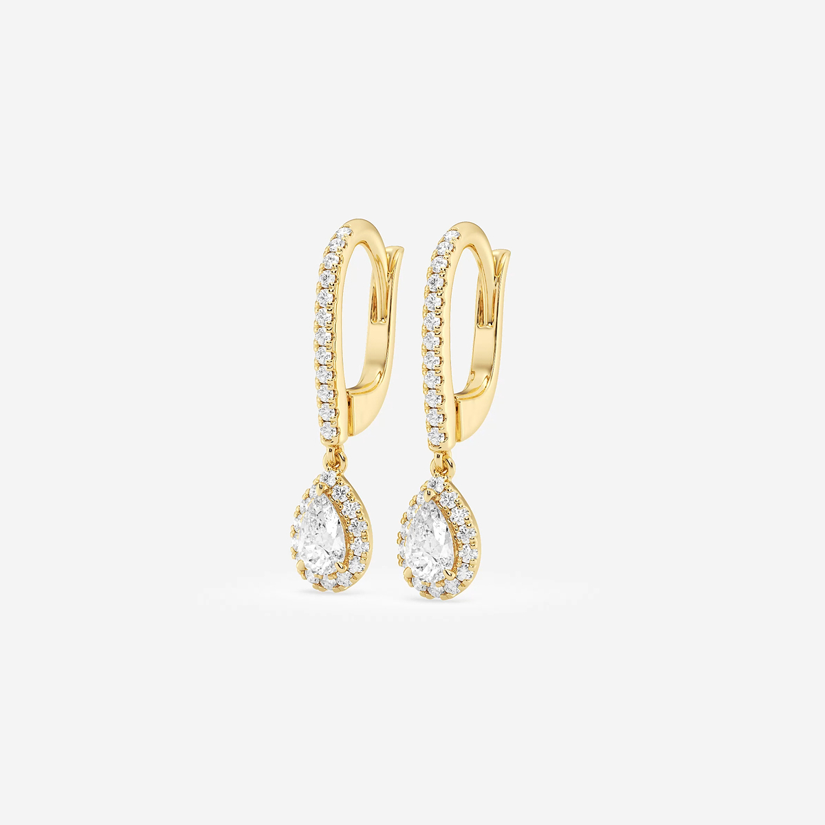 Additional Image 1 for  3/4 ctw Pear Lab Grown Diamond Halo Drop Earrings