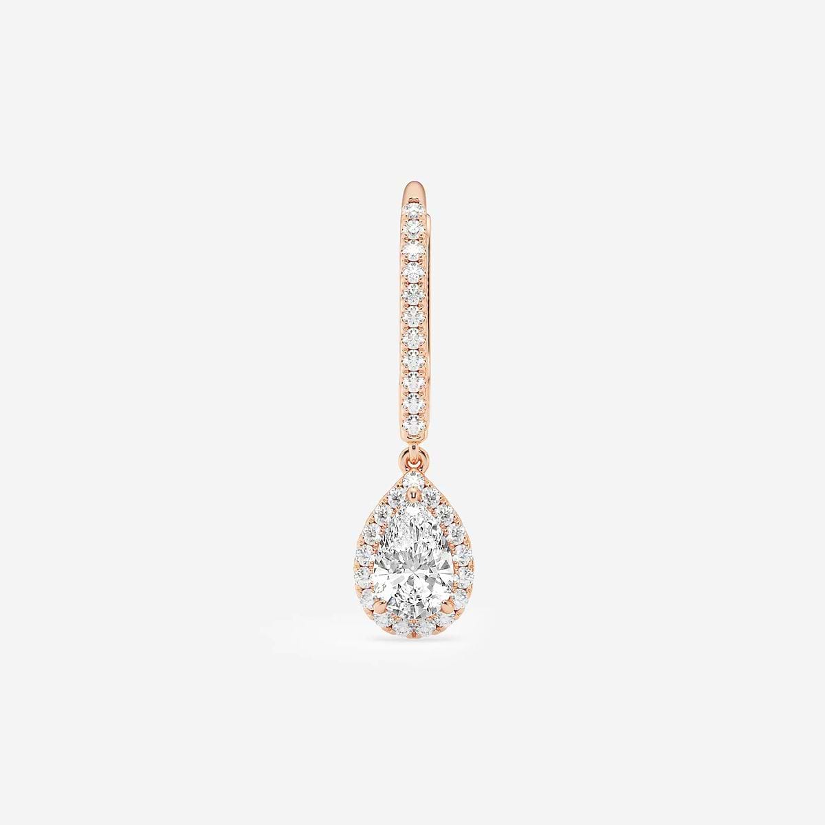 1 1/4 ctw Pear Lab Grown Diamond Halo Drop Earrings