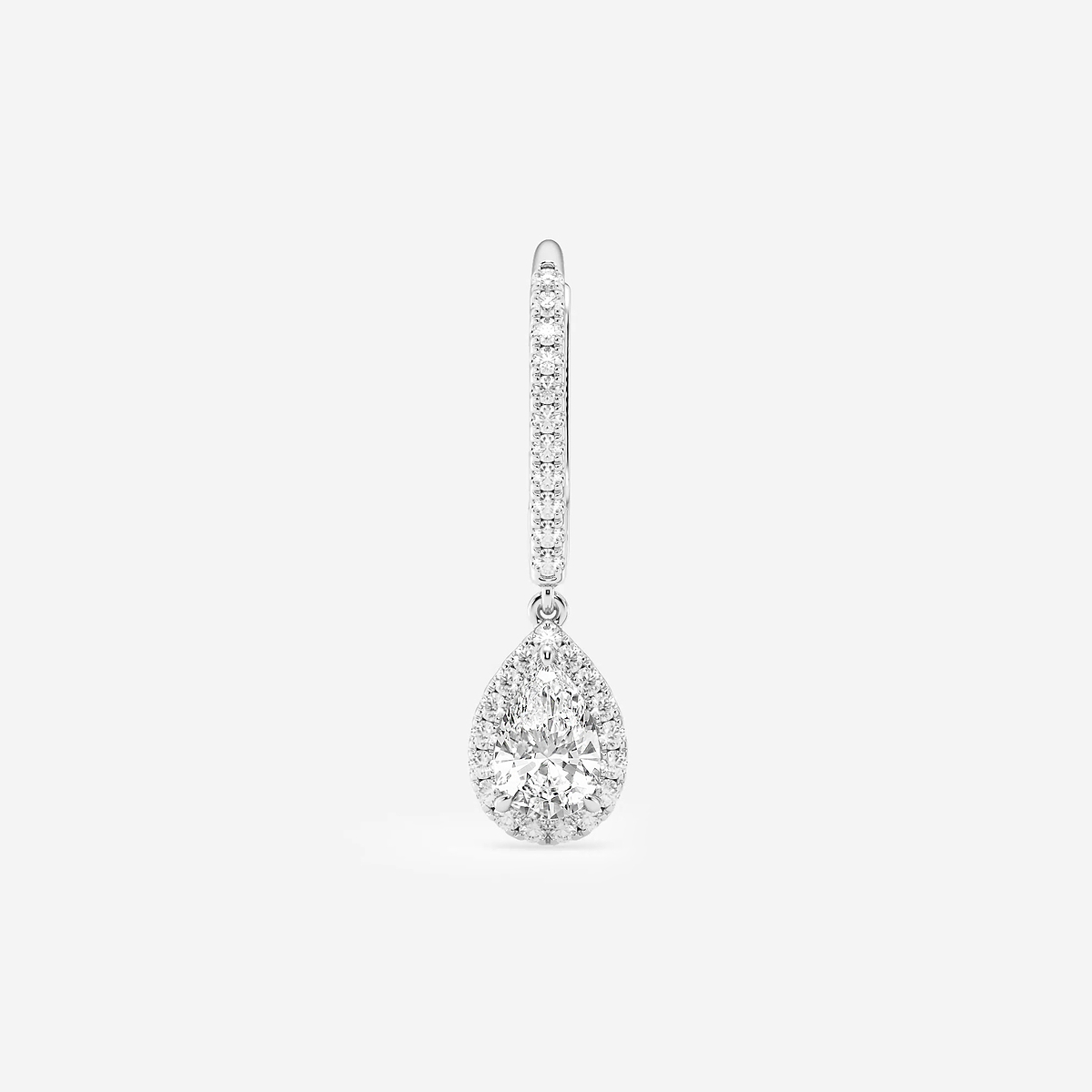 1 1/4 ctw Pear Lab Grown Diamond Halo Drop Earrings