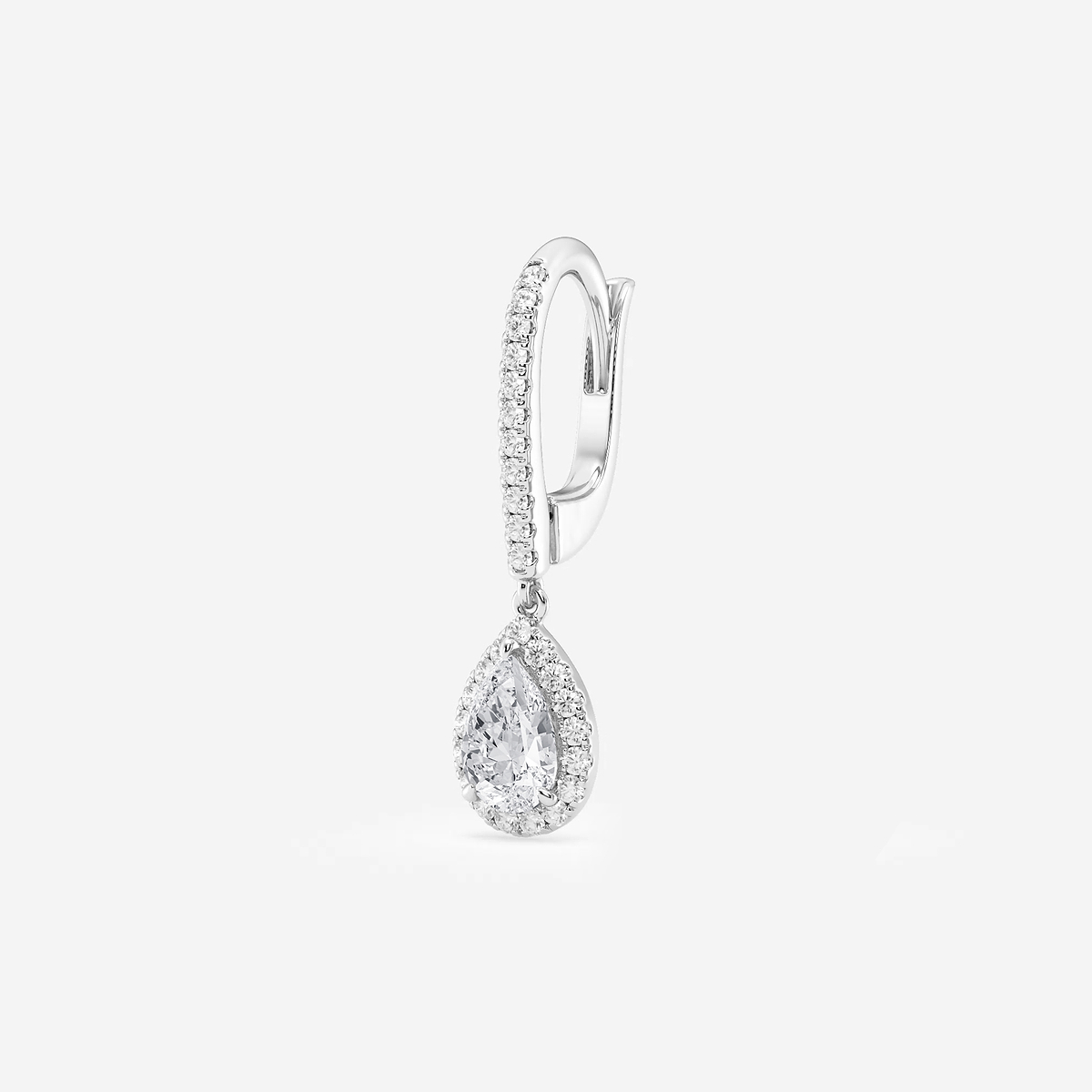 Additional Image 1 for  1 1/4 ctw Pear Lab Grown Diamond Halo Drop Earrings