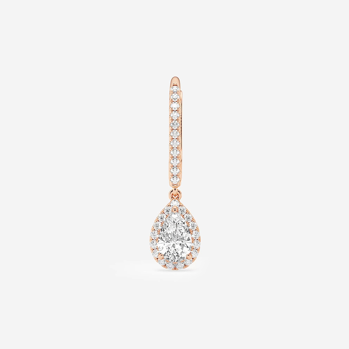 1 1/4 ctw Pear Lab Grown Diamond Halo Drop Earrings
