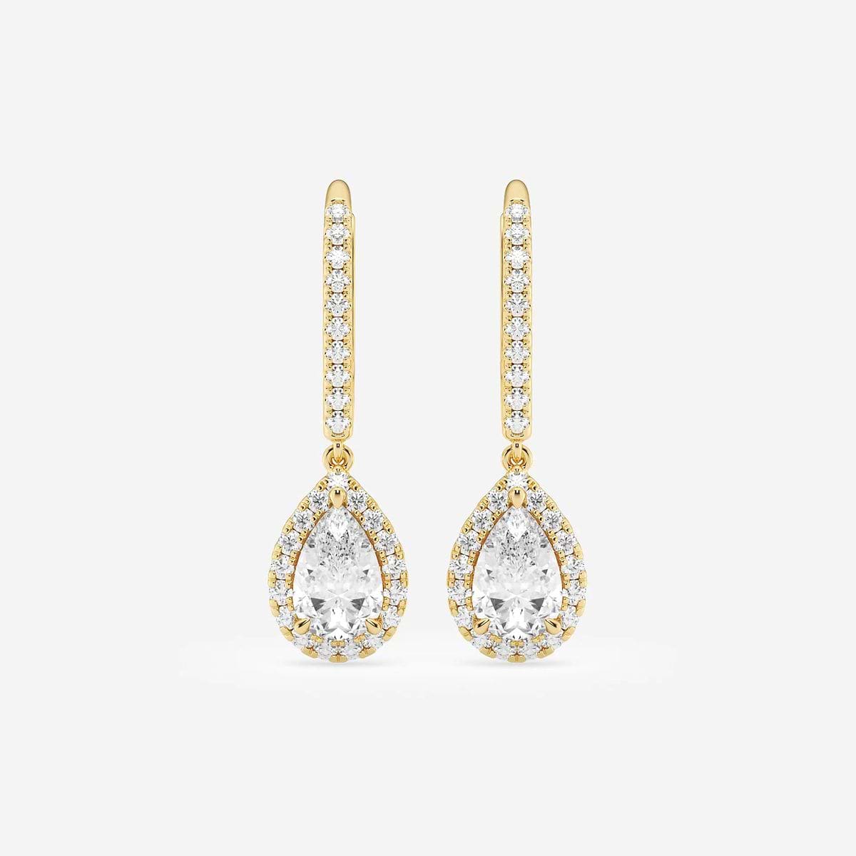 1 7/8 ctw Pear Lab Grown Diamond Halo Drop Earrings