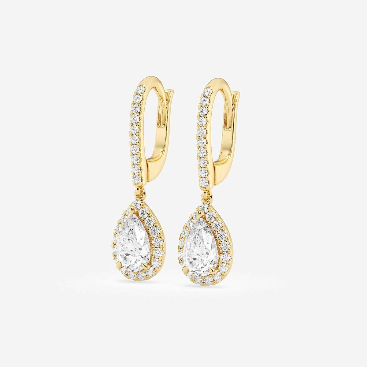 Additional Image 1 for  1 7/8 ctw Pear Lab Grown Diamond Halo Drop Earrings