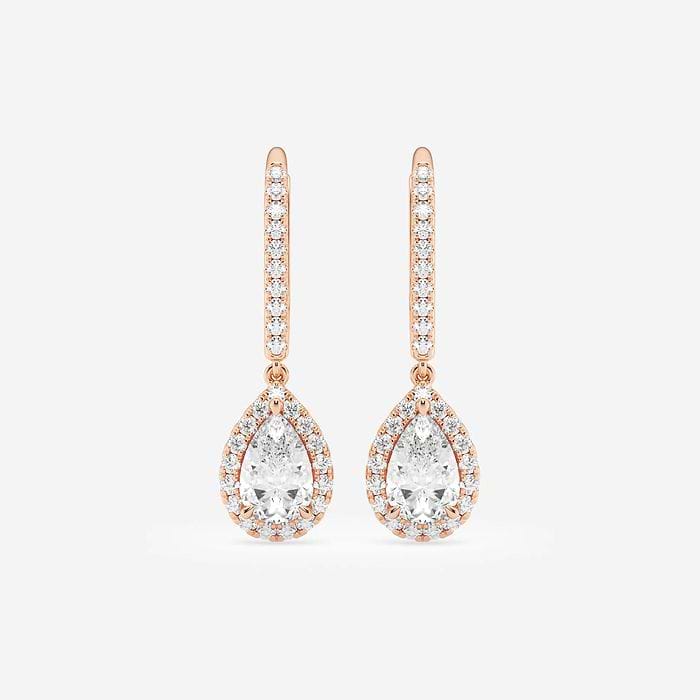 Halo Pear Drop Earring