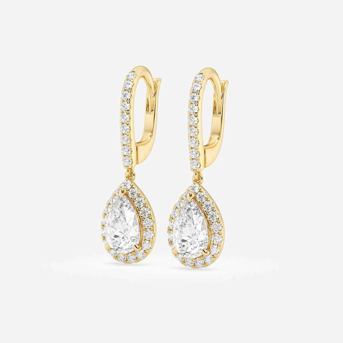 Additional Image 1 for  2 1/2 ctw Pear Lab Grown Diamond Halo Drop Earrings