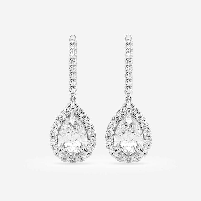 Halo Pear Drop Earring