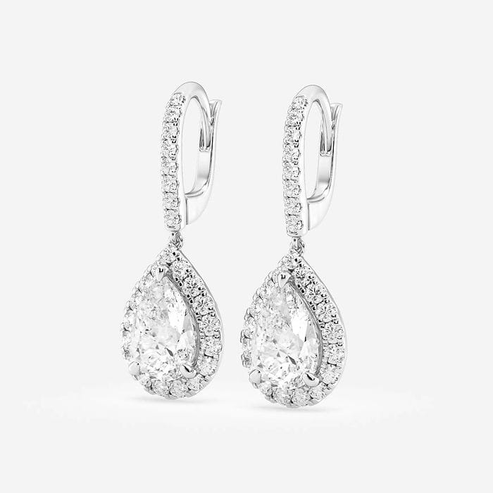Halo Pear Drop Earring