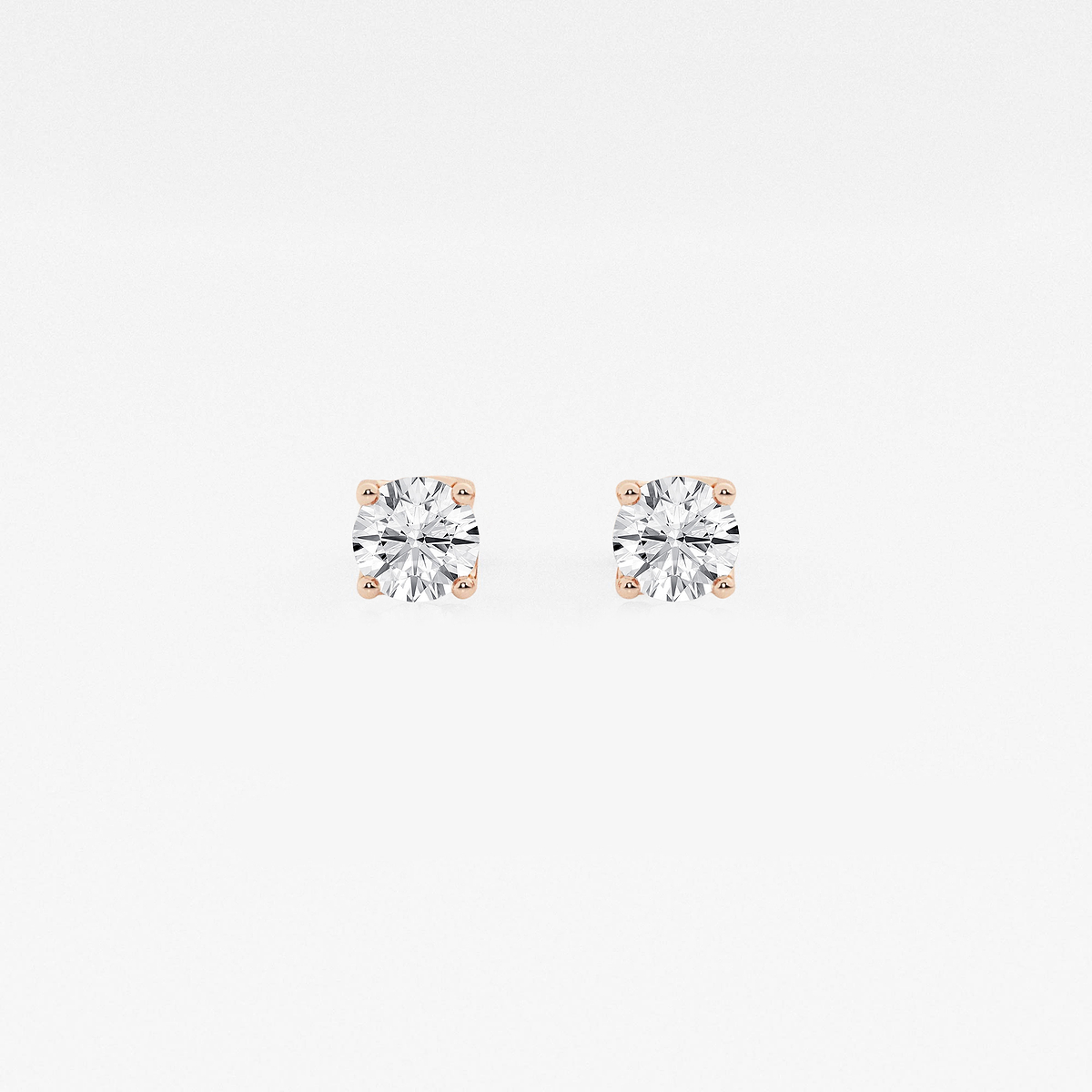 1/2 ctw Round Lab Grown Diamond Twisted Floral Solitaire Stud Earrings