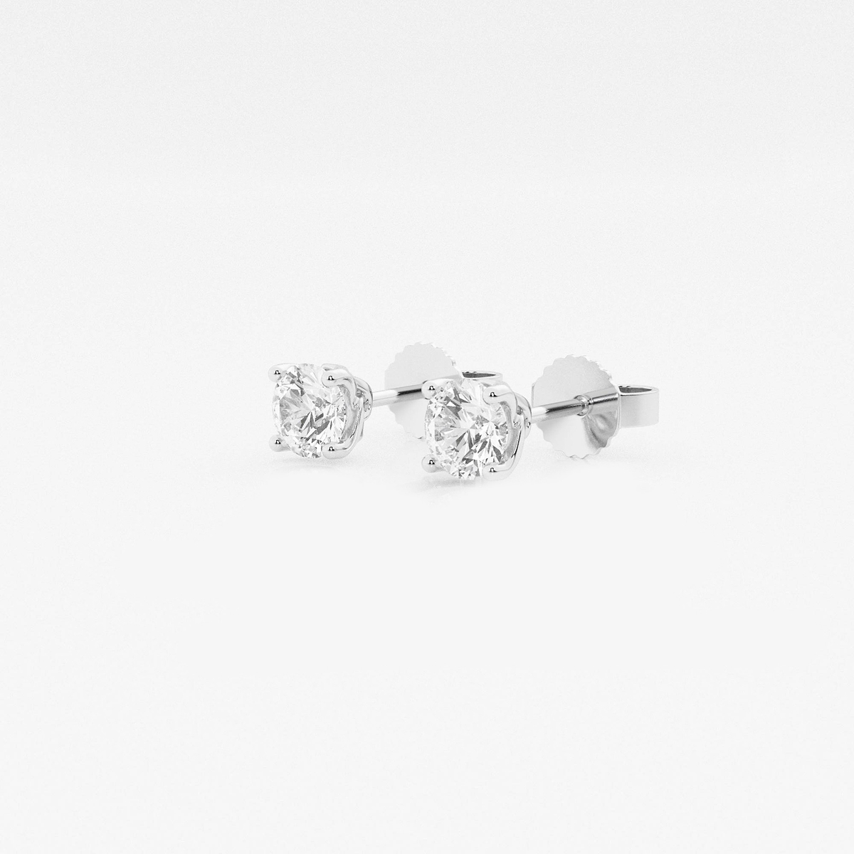 Additional Image 1 for  1/2 ctw Round Lab Grown Diamond Twisted Floral Solitaire Stud Earrings