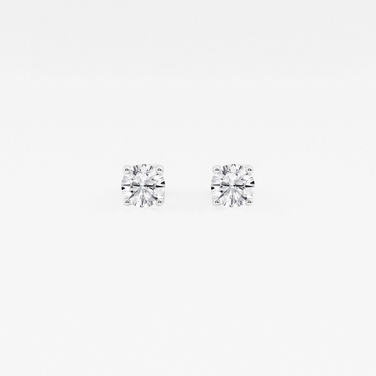 1/2 ctw Round Lab Grown Diamond Twisted Floral Solitaire Stud Earrings