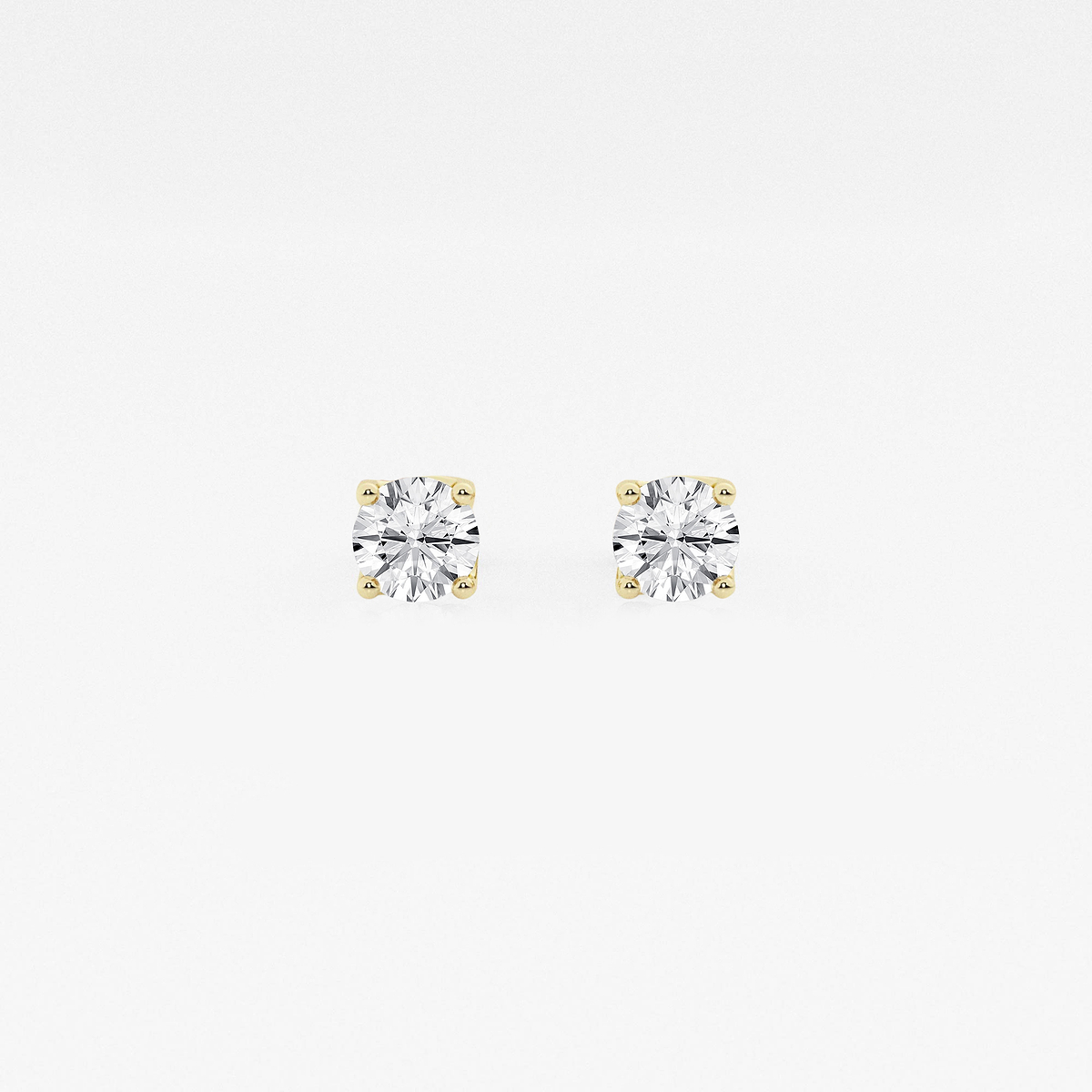 1/2 ctw Round Lab Grown Diamond Twisted Floral Solitaire Stud Earrings