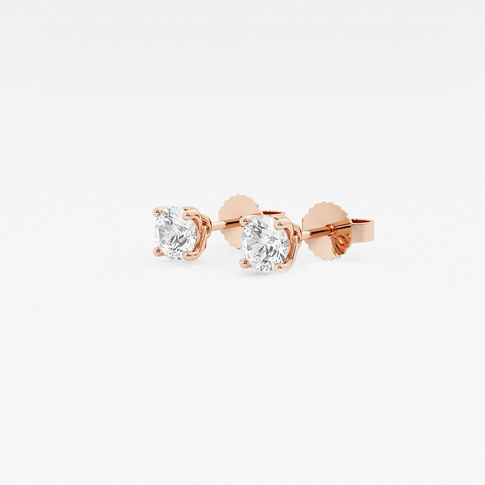 Floral Solitaire Studs - 1/2 ctw Round Lab Grown Diamond Twisted Floral Solitaire Stud Earrings