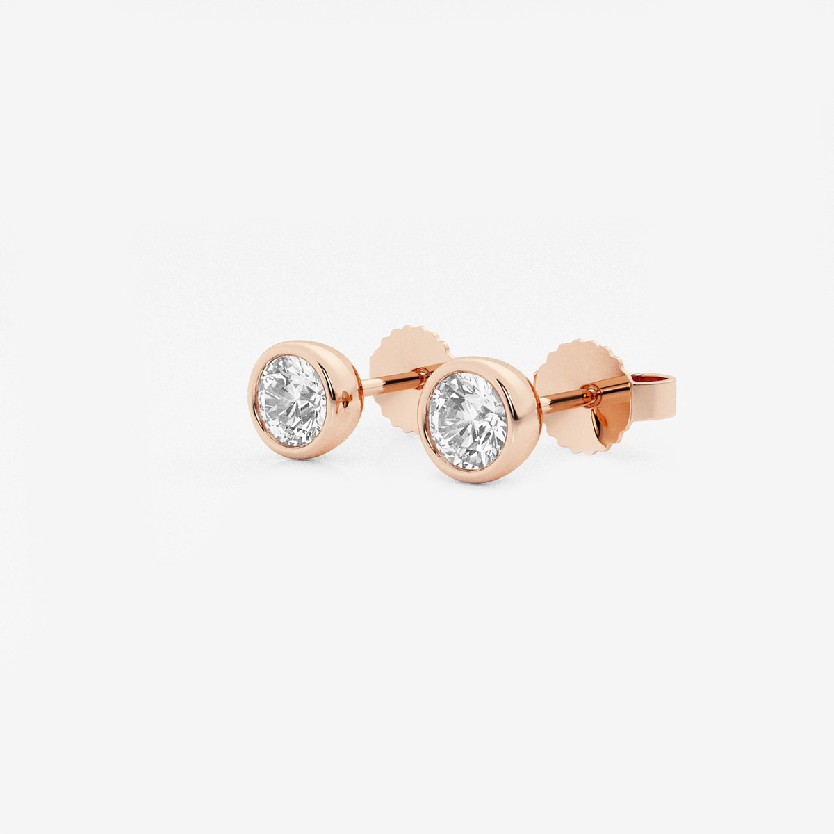 Additional Image 1 for  1/2 ctw Round Lab Grown Diamond Bezel Set Solitaire Stud Earrings