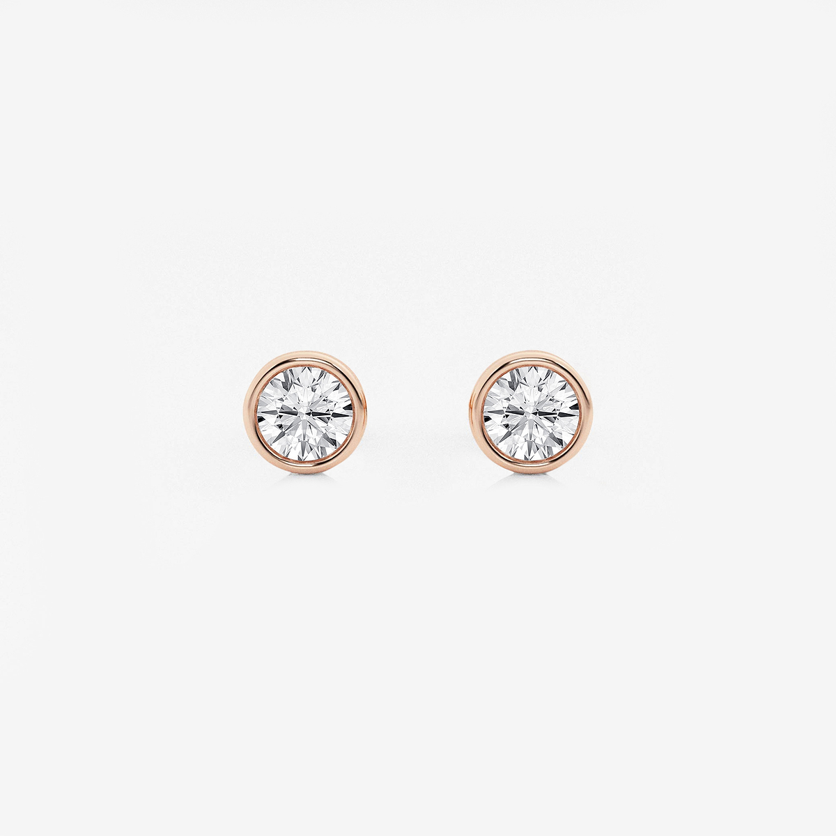 1/2 ctw Round Lab Grown Diamond Bezel Set Solitaire Stud Earrings