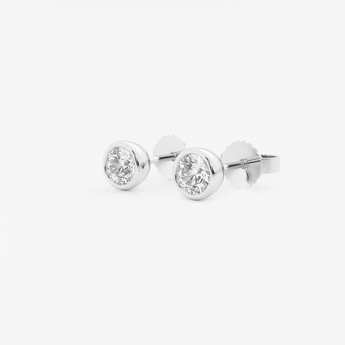 Additional Image 1 for  1/2 ctw Round Lab Grown Diamond Bezel Set Solitaire Stud Earrings
