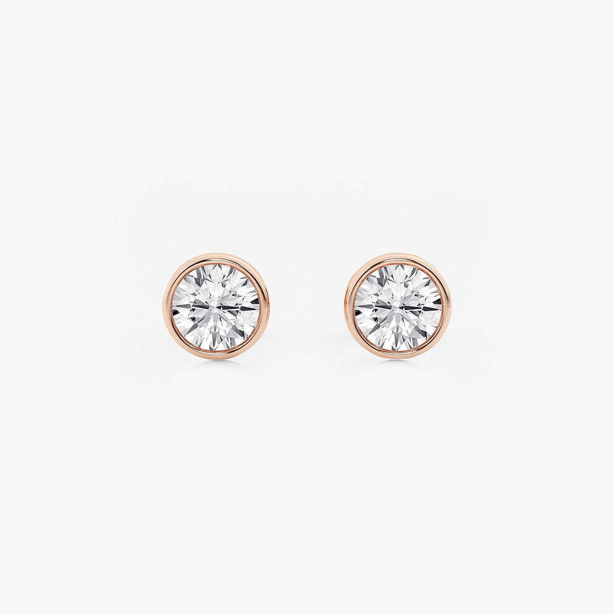 1 ctw Round Lab Grown Diamond Bezel Set Solitaire Stud Earrings