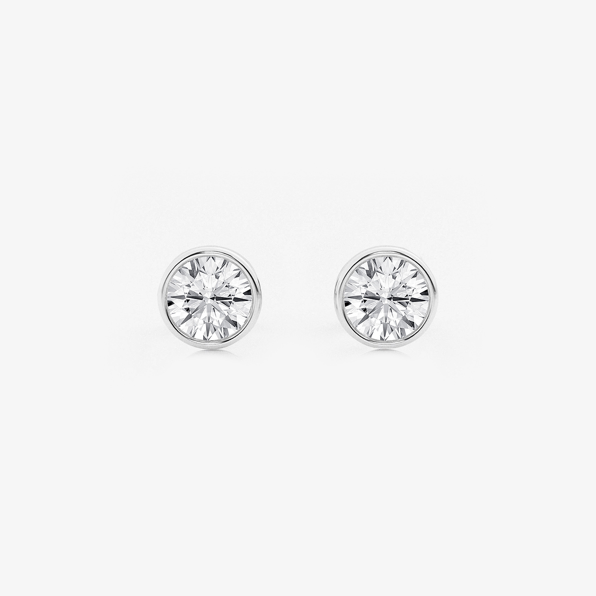 1 ctw Round Lab Grown Diamond Bezel Set Solitaire Stud Earrings
