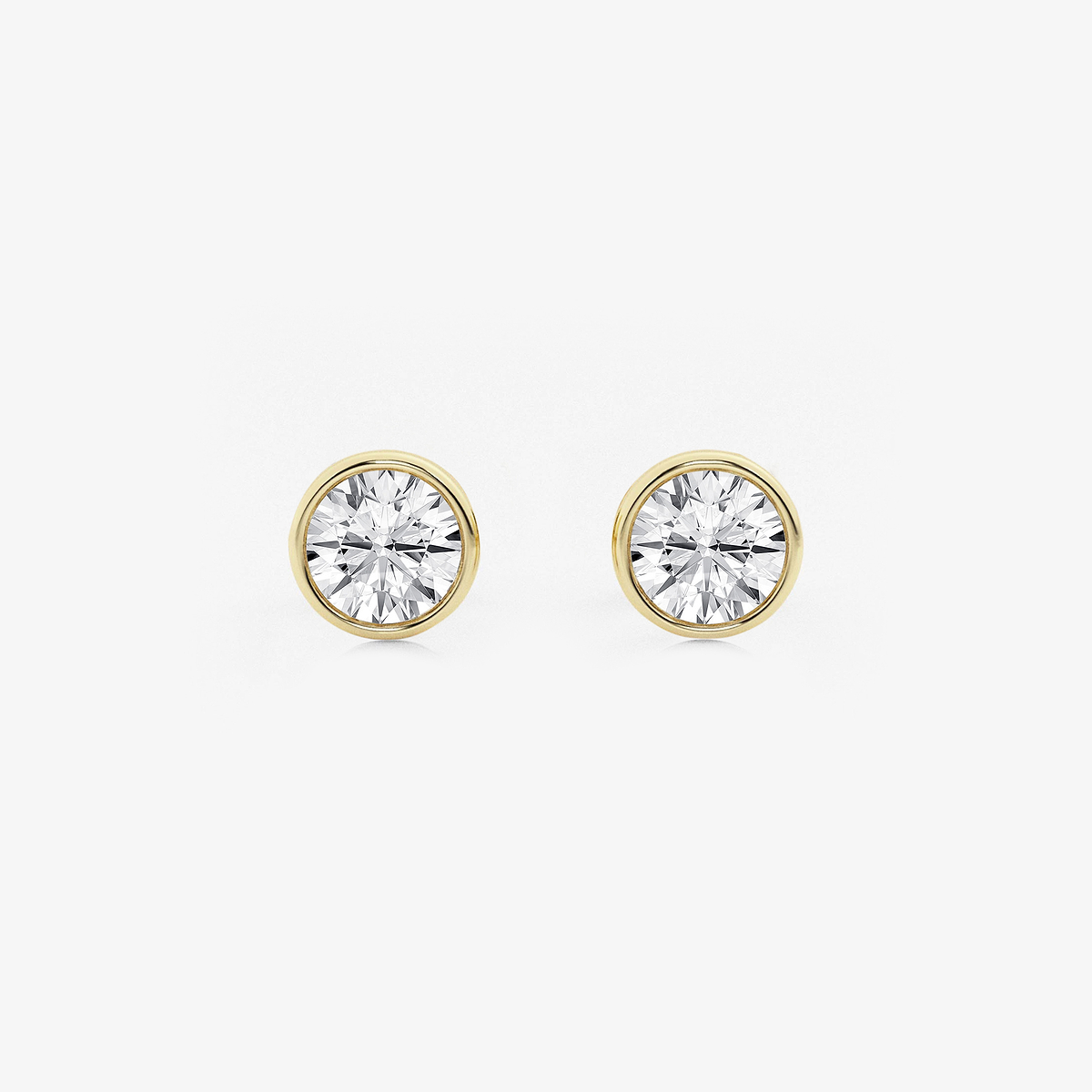 1 ctw Round Lab Grown Diamond Bezel Set Solitaire Stud Earrings
