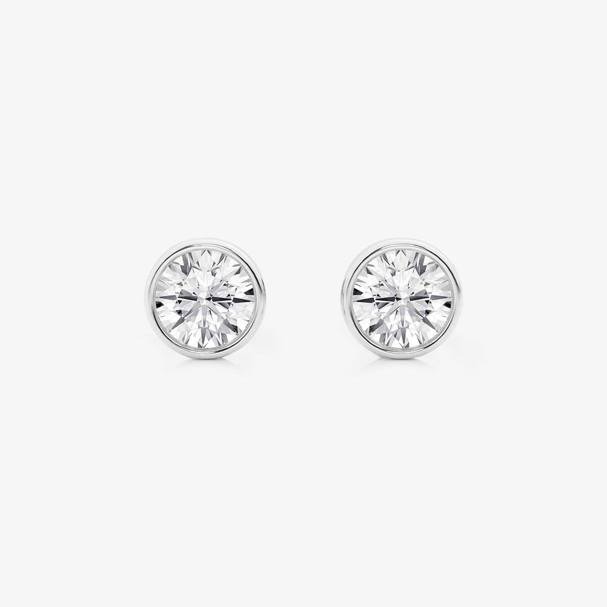 1 1/2 ctw Round Lab Grown Diamond Bezel Set Solitaire Stud Earrings