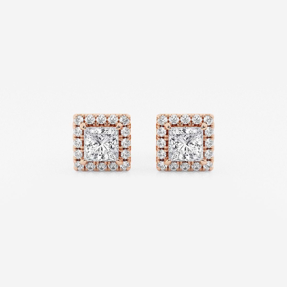 5/8 ctw Princess Lab Grown Diamond Halo Stud Earrings