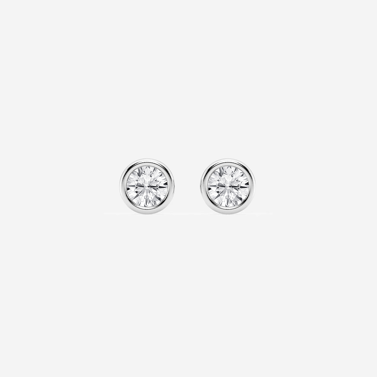 1/2 ctw Round Lab Grown Diamond Bezel Set Filigree Solitaire Stud Earrings