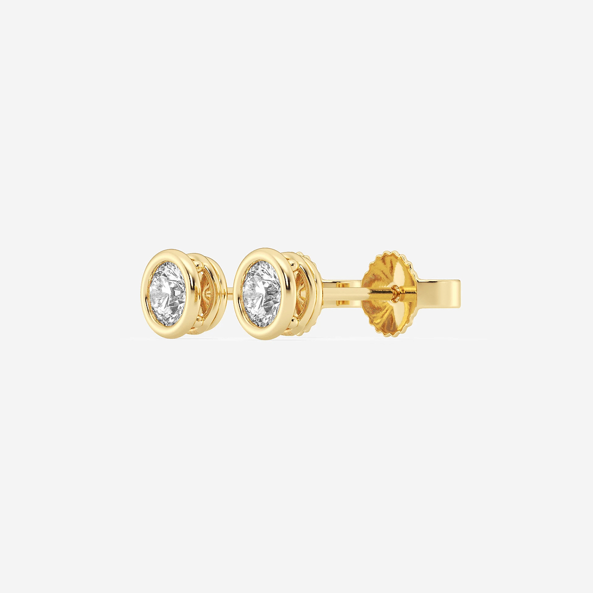 Additional Image 1 for  1/2 ctw Round Lab Grown Diamond Bezel Set Filigree Solitaire Stud Earrings