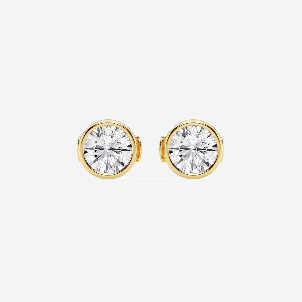 1 1/2 ctw Round Lab Grown Diamond Bezel Set Filigree Solitaire Stud Earrings