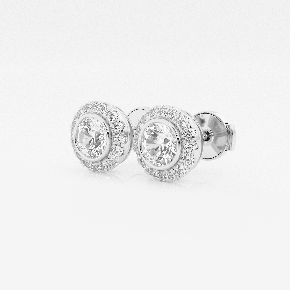 Additional Image 1 for  1 1/4 ctw Round Lab Grown Diamond Halo Stud Earrings