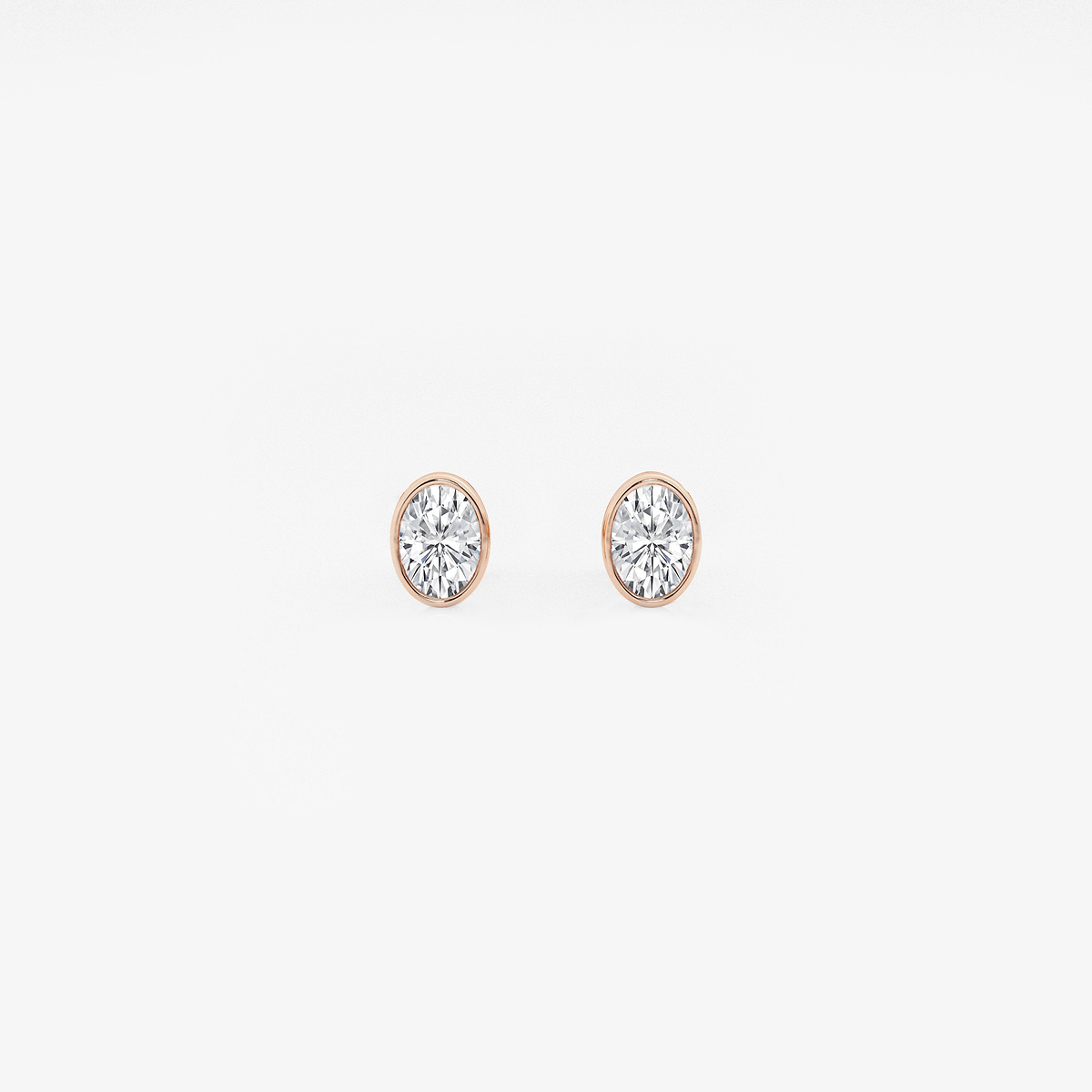 1/2 ctw Oval Lab Grown Diamond Bezel Set Solitaire Stud Earrings